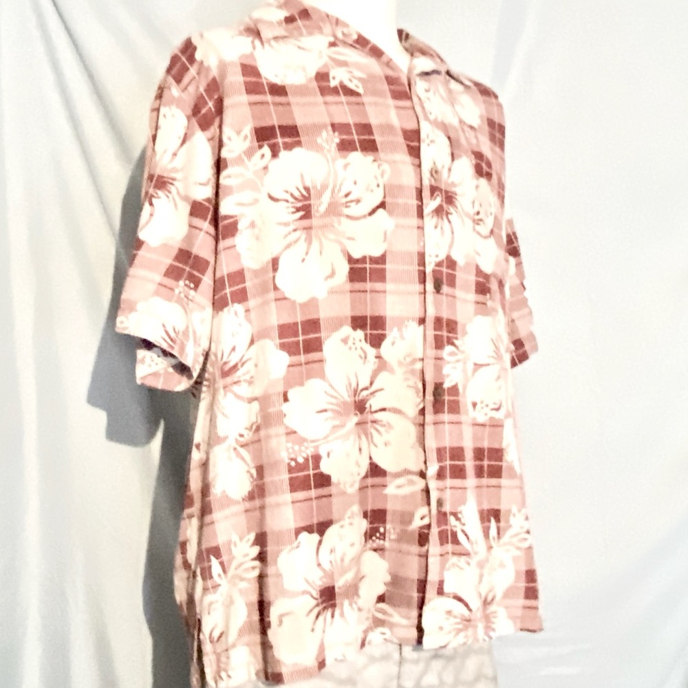 Island Republic Red and White Floral Check Shirt